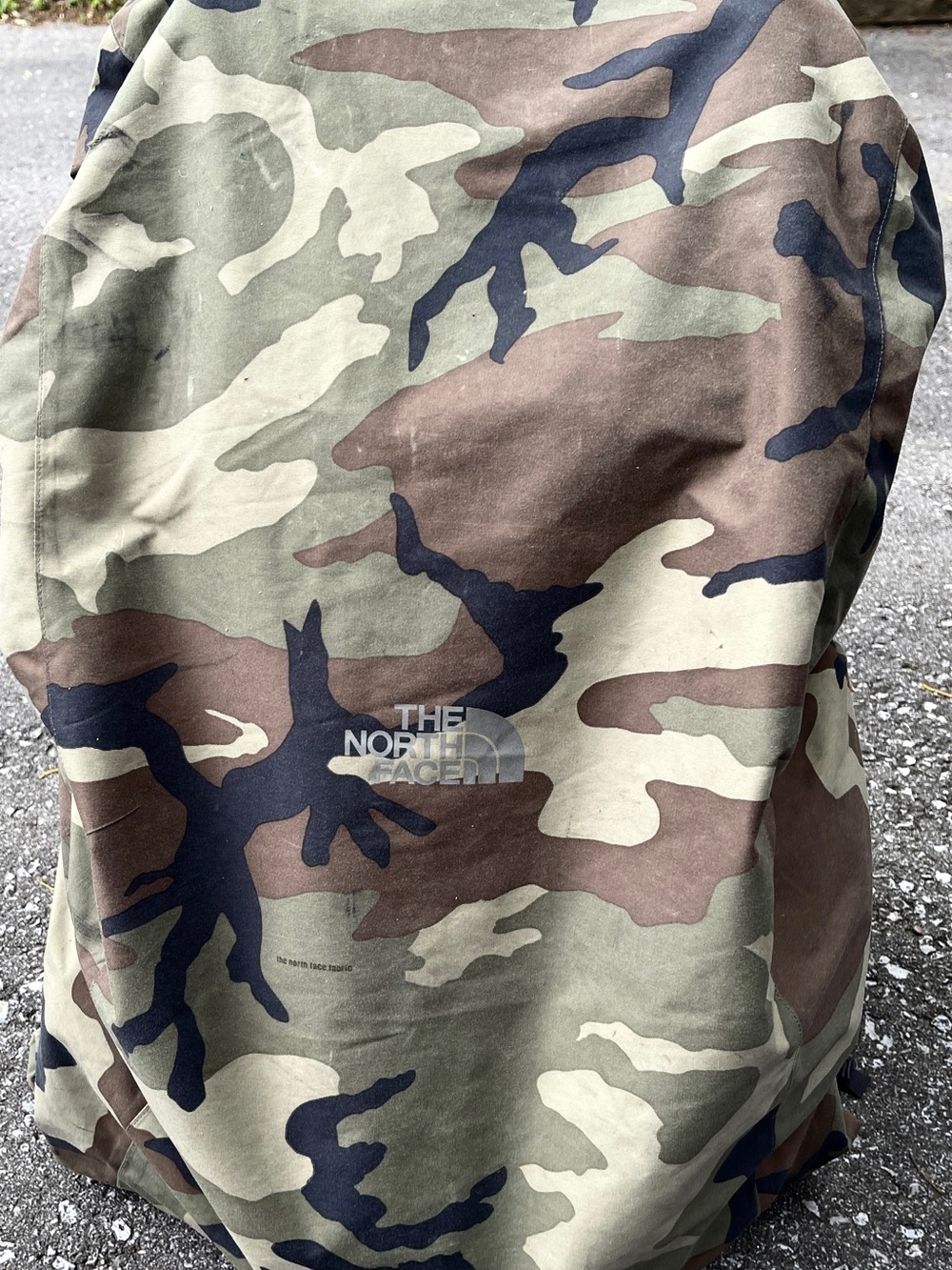 The North Face Backpack Rain and Security Cover and A back supported 75L pack.